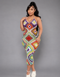 Kaleidoscope Curves Midi Dress