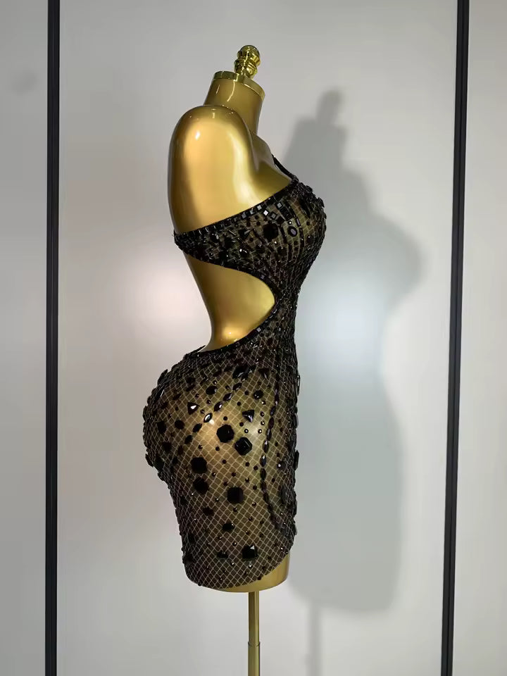 Midnight Onyx Crystal Mesh Mini