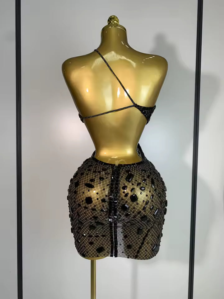 Midnight Onyx Crystal Mesh Mini