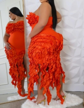 Red Carpet Ruffle Dress